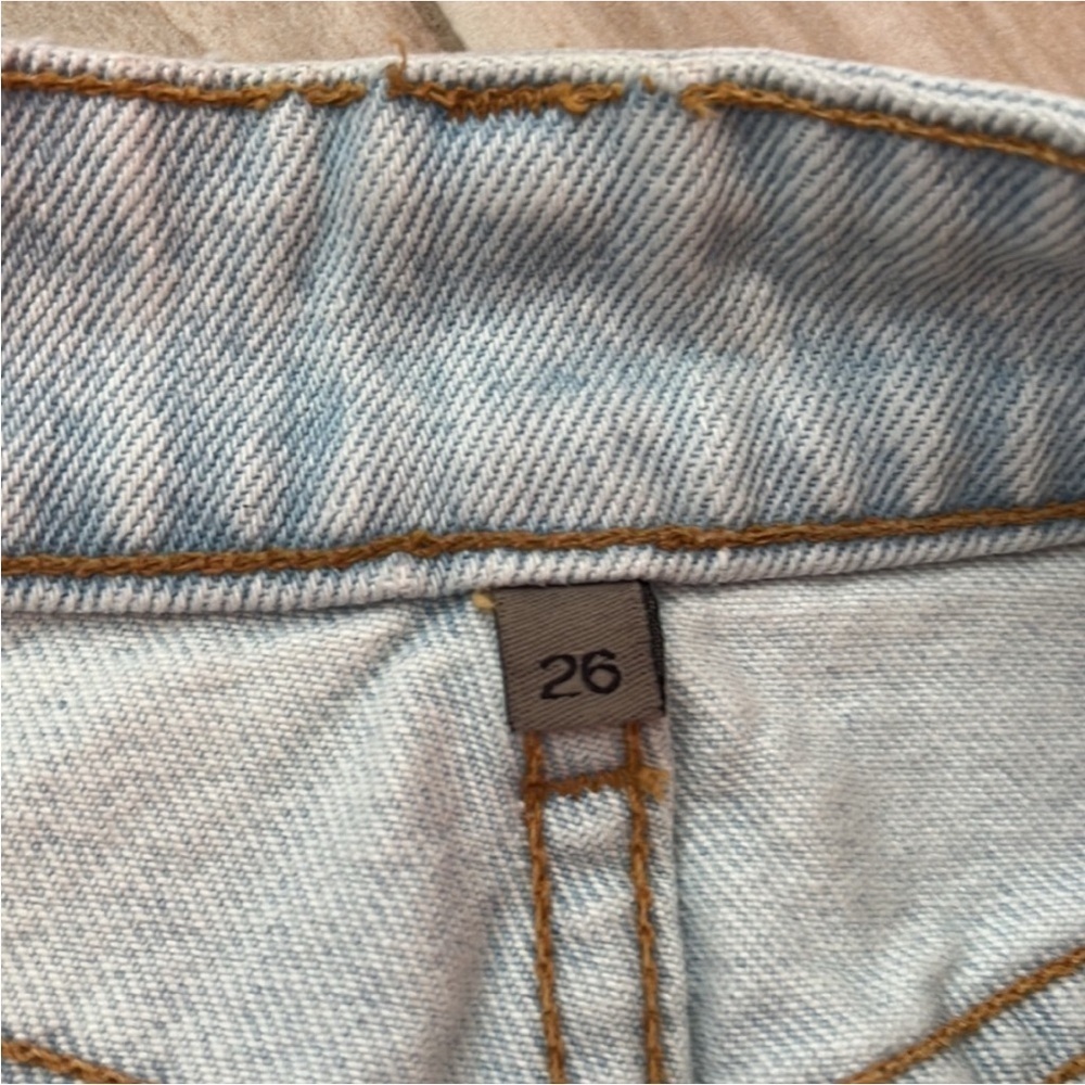 Carmar Mash Super Shred Colin Mini Skirt. Distressed Blue Denim, Size 26/2 - Picture 6 of 9